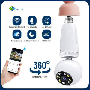 NICELECT 360 E27 Bulb Camera 1080P wifi Surveillance Cam Night Vision Full Color Automatic Human Tracking Video Security Monitor