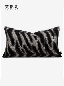 Luxury Velvet Pillow Soft Cotton Linen Fabric Sofa Living Room Sample Room Sales Office Black Grey Color Customizable Cover