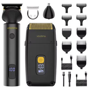 Hatteker 2pcs Hair Trimmer Professional Rechargeable Electric Shaver Nose Clipper Beard Styler Hair Sculpting Grooming Kit​
