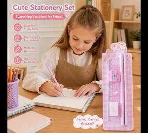 Cute Learning Stationery Set Gift Box Student Rewards Small Gift Pencils Essential School Supplies for Kids