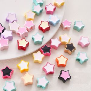 16มม. อะคริลิคเพนทาแกรมลูกปัดหลุมขนาดใหญ่สำหรับพวงกุญแจแบบ DIY อุปกรณ์การทำเครื่องประดับหัตถกรรมสายคล้องโทรศัพท์มือถือ