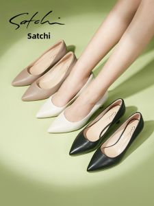 Black Pointed Toe High Heels For Office Commuting Leather Shoes