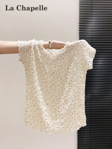 La Chapelle | Korean Gentle Style Slimming Polka Dot T-Shirt