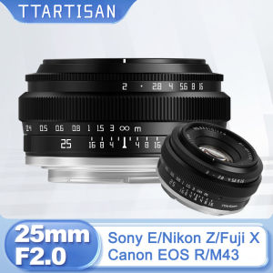 TTArtisan 25mm F2 APS-C Frame Manual Focus Prime Lens for Sony E A6000 A6400 Fuji XT30 XT4 XS10 XM5 Nikon Zfc Z8 Z9 M43 OLYMPUS