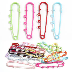 6pcs/lot Colorful Iron Brooch Safety Pins With 3 Loops For Jewelry Making DIY Women Brooch Crafts Decor Accessories