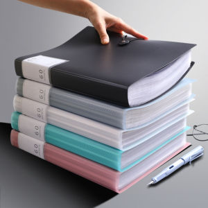 Back-to-School 60-Pocket A4 โฟลเดอร์วัสดุ PP ทนทานเหมาะสําหรับการจัดระเบียบเอกสาร Home School Office Storage หนังสือเล่มเล็กกันน้ํา