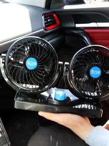 Universal Car USB Dual Head Fan 5V/12V/24V Air Conditioning Double Booster Cooler 360° USB Fan Car Fan For Car Van Truck