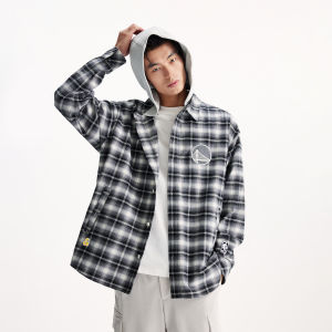 Jack Jones | NBA Collaboration Warriors Fashion Checkered Hooded Cotton Mens Shirt