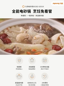 Joyoung electric stew pot electric casserole soup pot multifunctional pot high-temperature porcelain birds nest stew pot cook porridge 3L large capacity