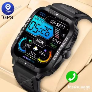 Smartwatch 1.96 "หน้าจอAMOLED GPS Track NFCสมาร์ทWartchสายบลูทูธการตรวจสอบสุขภาพกีฬากันน้ําผู้ชายผู้หญิง 2025 ใหม่