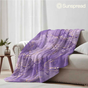 Beast Kingdom | Amethyst Marble Soft Warm Flannel Blanket Lightweight Cozy Christmas Halloween Home Decor Room