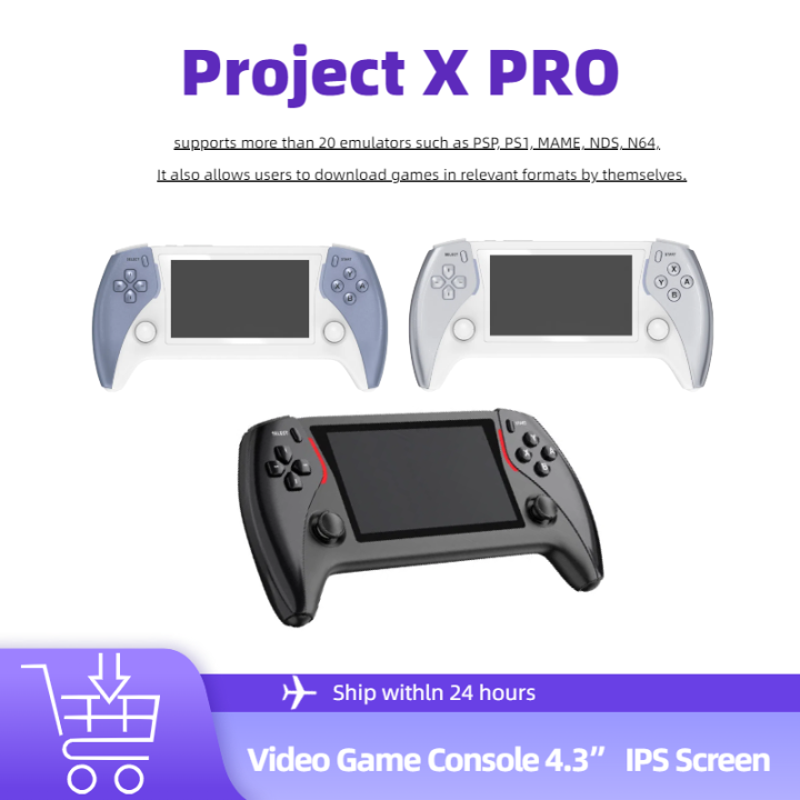 Project X Pro Portable Pocket Video Game Console 4.3” IPS Screen ...