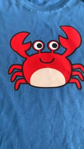 Crab Kepiting Atasan Kaos Anak Cewek Cowok Laki Perempuan Katun Lengan Pendek 2-10 Tahun