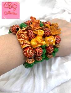 Marahuyo Green with Chinese Zodiac /Mantra Luck & Protection Bracelet
