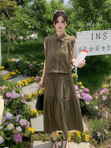 YINLUOYA | Loose Casual Sleeveless Shirt And High Waist Mini Skirt Two Piece Set Women Summer Fashion Design Sense Dress Ensemble