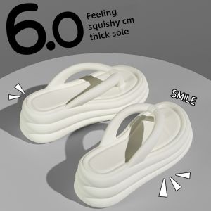 Japanese Import Muji E Thick Sole Flip Flops Womens Summer 2024 New Arrival Fashion All-Match Flip-Flops Beach Outwear-