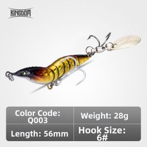 KINGDOM | Full Strike Shrimp Type Metal Vib Rotating Bright Blade Fishing Lure