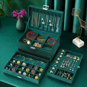 Portable Dual-Layer Velvet Jewelry Box: A Secure & Versatile Organizer