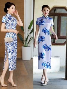 ชุดกระโปรงผ้าไหมปรับรูปทรงเอวเข้ารูปฤดูร้อนใหม่สำหรับผู้หญิงไซส์ใหญ่ 200 ปอนด์ เอฟเฟกต์กระชับสัดส่วน กลิ่นหอมแบบย้อนยุค