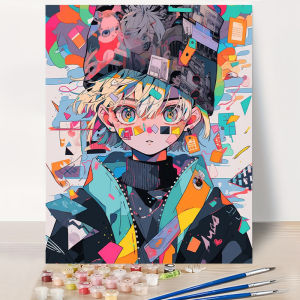 Acrylic Paint By Numbers Cute Anime painting By Numbers on Canvas Coloring By Number for Adults Paint Digital Art