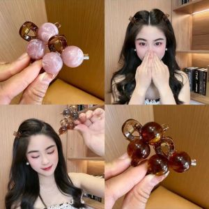 New Spring Korean Style Coffee Ball Ball Clip Bangs Clip Princess Head Elegant Hair Clip Accessory Fine Hair Accessories