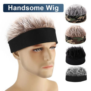 Wig Cap Men Women Hat Handsome Simulation Wig Short Hair Sun Visors Caps Hair Retro Street Style Wig Hat Adjustable Casual Cap Cartoon Cosplay Hat