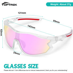 Toptrek Polarized Photochromic Cycling Sunglasses UV400 Sports Glasses Men Women Windproof Eyewear for MTB Road Bike Outdoor MTB
