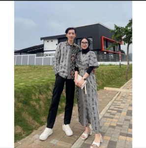 Set Couple Tenun Baju Tenun Dress Tenun Kemeja Tenun