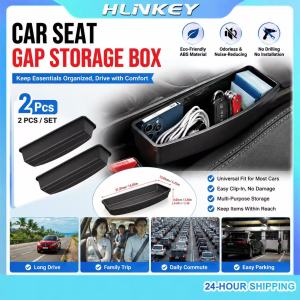 HLINKEY 2PCS No Drill Car Seat Gap Storage Box 2Pcs Eco-Friendly ABS Odorless Noise-Reducing Universal Fit For All Cars