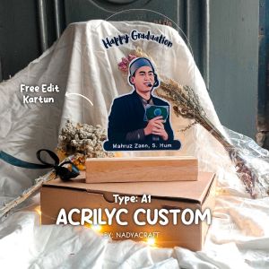 ACRILYC CUSTOM - AKRILIK CUSTOM - Rekomendasi Hadiah Kekinian - Hadiah Tahun - Hadiah Wisuda - Plakat Custom - Premium Transparan - Hadiah Anniversary