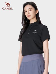 Camel Womens UPF50+ Quick-drying Shirt Short-sleeved Elastic Sports T-shirt