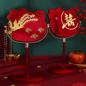 Wedding Makeup Mirror Set Creative Gift Red Double Happiness Mirror Couple Wedding Celebration Beauty Care Grooming Kit