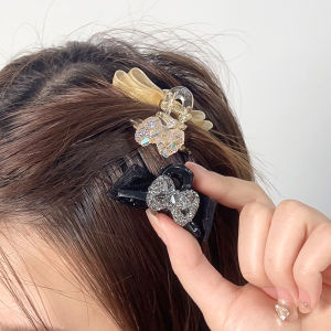 กิ๊บหนีบกิ๊บหนีบผมขนาดเล็กประดับโบว์ประดับพลอยเทียมกิ๊ปหนีบกิ๊บหนีบผมโบว์สีดำเจ้าหญิงแสนหวานอุปกรณ์แต่งผมสไตล์เกาหลีสำหรับเด็กผู้หญิงผู้หญิง