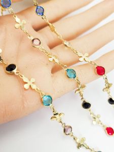 สร้อยคอ ต่างหู แว่นกันแสงสีสันสดใส 14K ทองชุบทอง สีสันสดใส สร้อยคอแบบมือทำ สีสันสดใส เครื่องประดับแฟชั่น