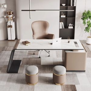 Luxurious Minimalist Natural Micro Crystal Ultra Crystal Marble Dining Table with Chairs Rectangular Shape Artistic Pattern