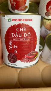 Chè đậu đỏ Wonderful lon 900g topping thạch