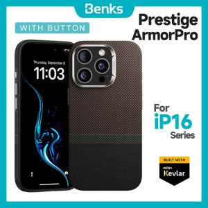 Benks เคสแม่เหล็ก Prestige ArmorPro ที่ทำจาก Kevlar ฉนวนกันไฟฟ้าอารามิดไฟเบอร์สำหรับ IPhone 16 Pro Max พร้อมปุ่มกล้องฝาครอบป้องกันโทรศัพท์อัลตร้ากันกระแทกแบบรวมทุกอย่าง
