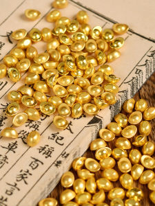 Mini Solid Gold Sand Miniature Altar Piece Desktop Decoration Chinese Feng Shui Treasure Bowl Office Desk Ornament Good Luck Gift