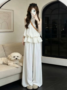 SUSIEYUAN | Korean Style Sleeveless Neck Hang Outfit Set