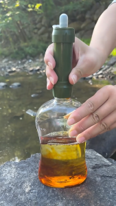 Camping Water Purifier Portable Water Filter Straw for Outdoor Camping Emergency Survival Easy to Use Mini Purifier Kit