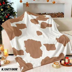 Beast Kingdom | Mocha Cow Winter Summer Flannel Blanket Throw Fleece Soft Fuzzy Plush Cozy Fleece Blankets for Sofa Ideal Gifts