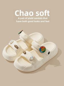 Two-Way Slip-on Slippers Womens Summer Outwear Outdoor Heel Indoor Home Thick Sole Beach Womens Sandals