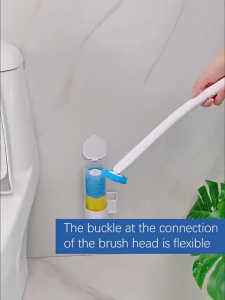 WakayaHome | Disposable Toilet Brush With 6pcs Brush Head Comes With Cleaning Solution Bathroom Brush