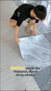 Free Gift 3mm Thick Marble Vinyl Self-Adhesive Waterproof PVC Floor Stickers 60X60cm Home Office Tiles Floor Stickers