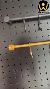 WoraSri SS551 ชุดราวแขวนในครัว 10 ตะขอ สีดำด้าน กว้าง 80 ซม. x สูง 3.4 ซม.