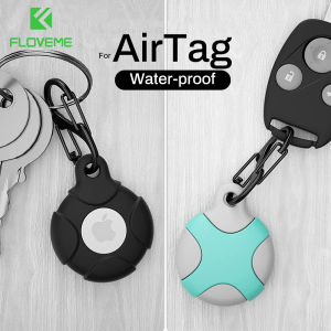 FLOVEME Silicone Case For AirTag With Keychain Ring Waterproof Shockproof Protective Sleeve Tracker Cover Airtags Holder Carabiner