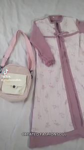 Gamis Muslim Anak Perempuan Latanza Plus Jilbab Crinkle Airflow Usia 3 Sampai 12 Tahun