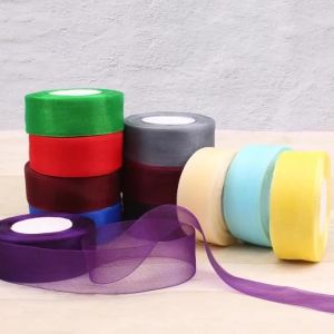 1.2-4cm (45meters/roll) Satin Edge Ribbon Organza Ribbon for Bow Wedding Christmas Party Decoration Handmade DIY Wrapping Crafts