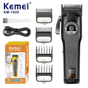 Kemei | Kemei 1825 Barber Hair Clipper Brushless Motor DLC Blade Hair Trimmer Rechargeable Cordless Electric Taper Hair Cutting Machine