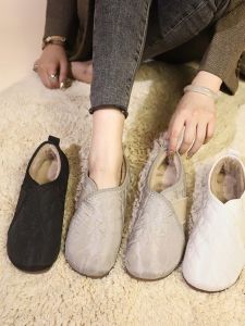 French Cotton Shoes for Women 2024 New Arrival Internet Hot Soft Bottom Soft Surface Gommino Casual and Comfortable Slip-on Glove Shoes